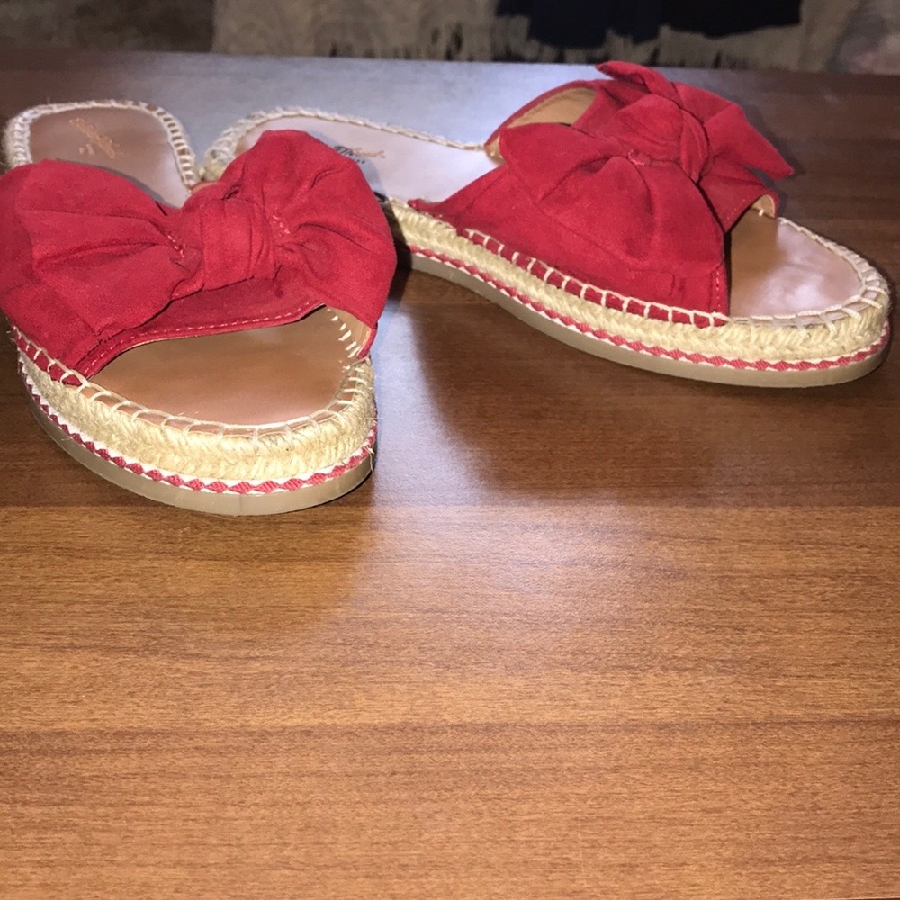 Universal Thread Red Bow Slide Espadrilles Size 8 - Picture 6 of 6